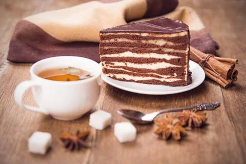 Tea with cake Foto stock