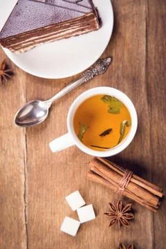 Tea with cake Foto stock