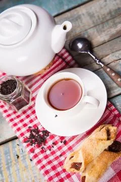 Tea with cake Foto stock