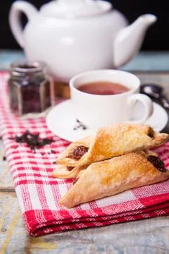 Tea with cake Stock Photos