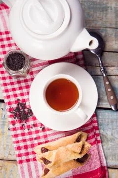 Tea with cake Foto stock