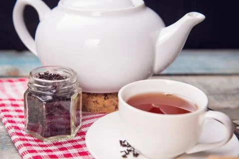 Tea with cake Foto stock