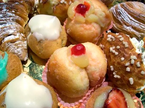 Tea cakes close-up Stock Photos