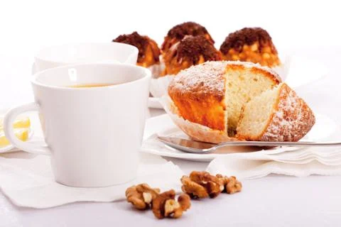 Tea with cakes Stock Photos