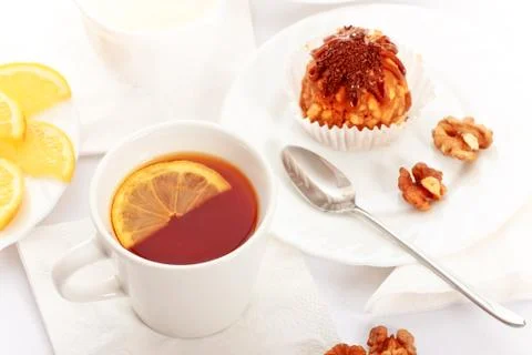 Tea with cakes Stock Photos