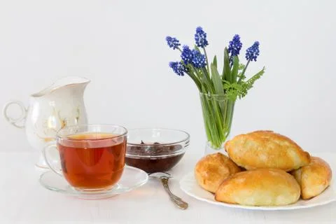 Tea with cakes Stock Photos