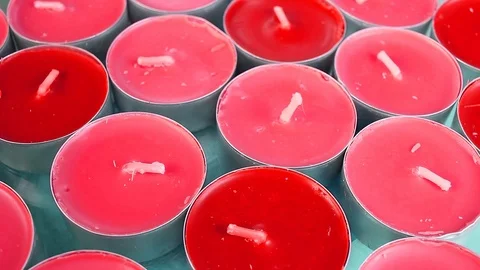 Tea candle candles tea lights night light Stock Footage 99642453