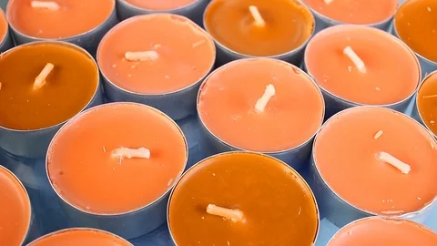 Tea candle candles tea lights night light Stock Footage 99642697