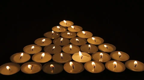 Tea candles shining 스톡 동영상 36094769