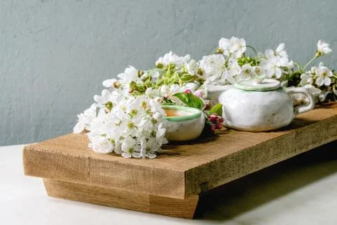 Tea in ceramic teapot Stock Photos