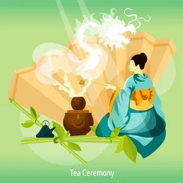 Tea Ceremony Background Stock Illustration