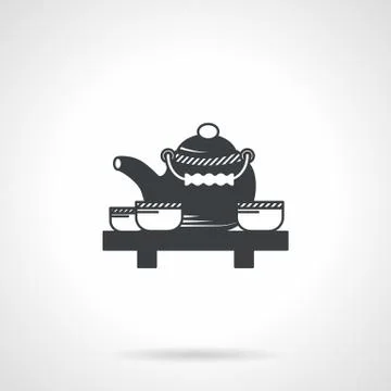 Tea ceremony black vector icon Stock Illustration