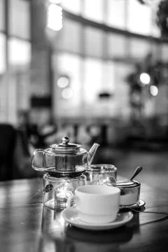 Tea ceremony in the cafe Stock Photos