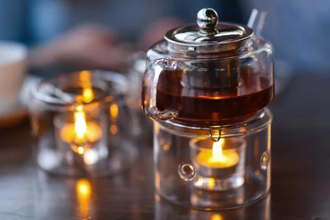 Tea ceremony in the cafe Foto stock