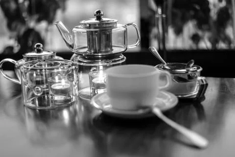 Tea ceremony in the cafe Stock Photos