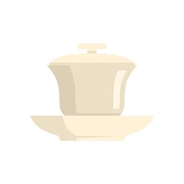 Tea ceremony element icon flat isolated Illustrazione stock