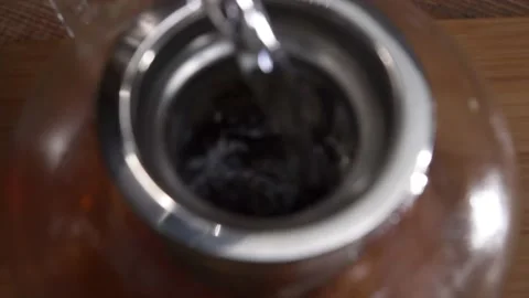 Tea ceremony. Glass teapot for tea Stock Footage 158882353