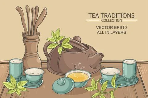 Tea ceremony illustration Stockillustratie