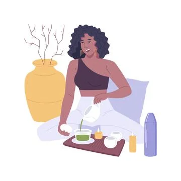 Tea ceremony isolated cartoon vector illustrations. Stock Illustration