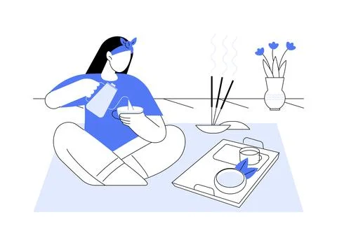 Tea ceremony isolated cartoon vector illustrations. Ilustración de archivo