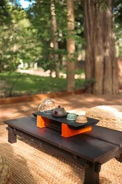 Tea Ceremony Setup on Chaban Tea Table Stock Photos