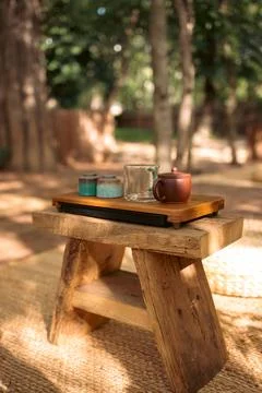 Tea Ceremony Setup on Chaban Tea Table Stock Photos