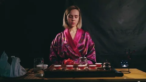 Tea ceremony, tea drinking rules Vídeos de archivo 83400288