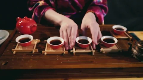 Tea ceremony, tea drinking rules 库存影片 83402709