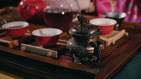 Tea ceremony, tea drinking rules 库存影片 83414882