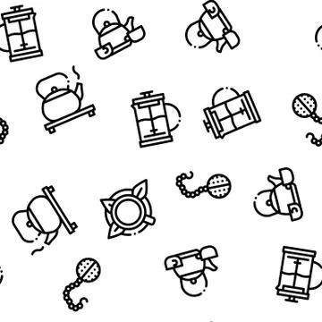 Tea Ceremony Tradition Seamless Pattern Vector 스톡 일러스트