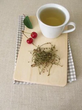 Tea from cherry stems Foto stock