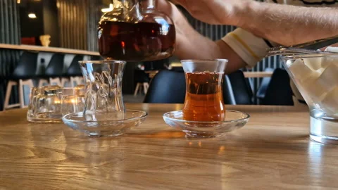 Tea close-up in a cafe. Stock Footage 242022081
