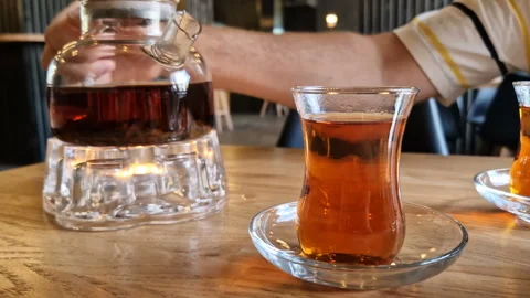 Tea close-up in a cafe. Stock Footage 242523269