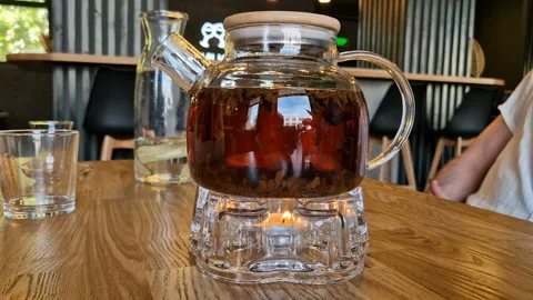 Tea close-up in a cafe. Stock Footage 243416390