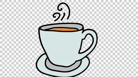 Tea coffee cup hand drawn animation transparent background  Stock Footage 44787051