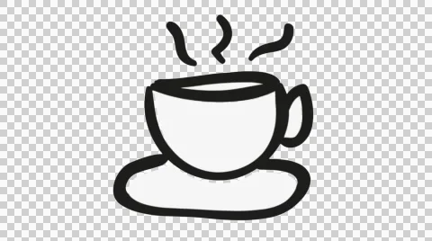 Tea coffee cup hand drawn illustration animation sketch transparent background Stock Footage 44939782