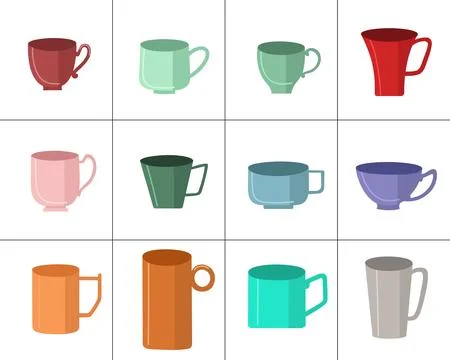 Tea coffee cup set vector illustration Stock Illustration