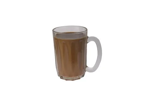 Tea coffee with milk on white isolated background Stock Photos