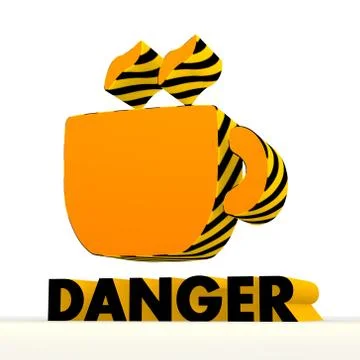 Tea coffee symbol with warning pattern Stock Illustration