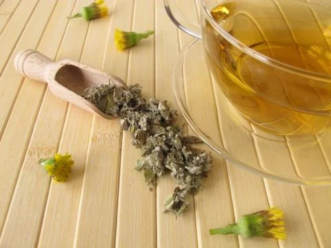 Tea with coltsfoot Stock Photos