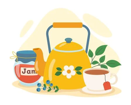 Tea composition vector concept Stock Illustration