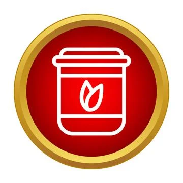 Tea container icon presenting organic leaves concept Stock Illustration