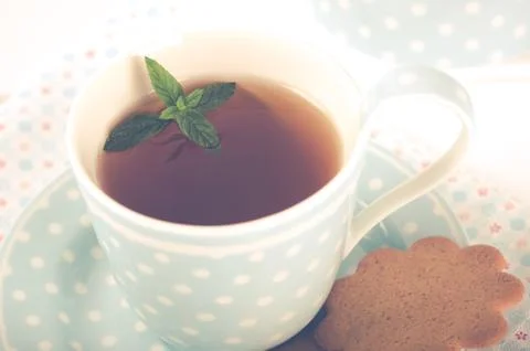 Tea with cookies Foto stock