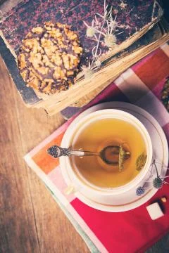 Tea with cookies Stock Photos