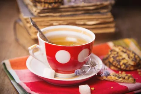 Tea with cookies Foto stock