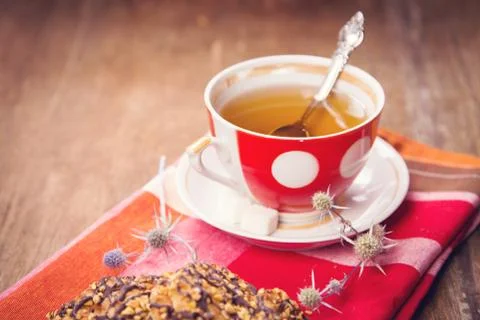Tea with cookies Foto stock