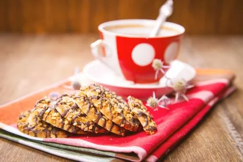 Tea with cookies Stock Photos