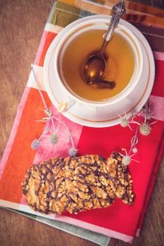 Tea with cookies Stock Photos