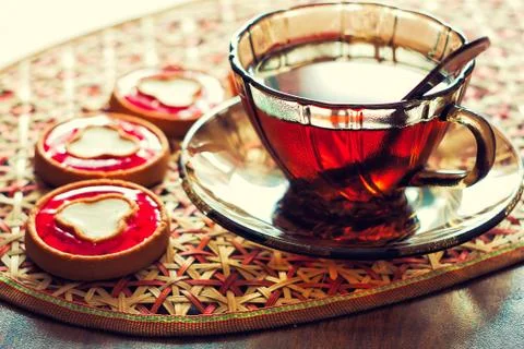 Tea with crackers Foto stock