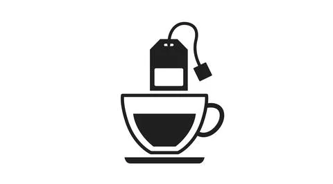 Tea Cup and Tea Bag Icon Stock Illustration
